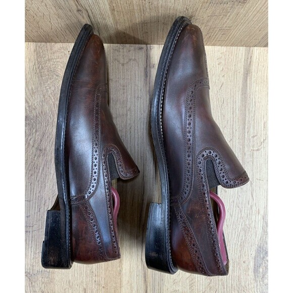 Mercanti Fiorentini Leather Slip On Brogue Dress Shoes Men Size 10 M Brown 5000 main image 16